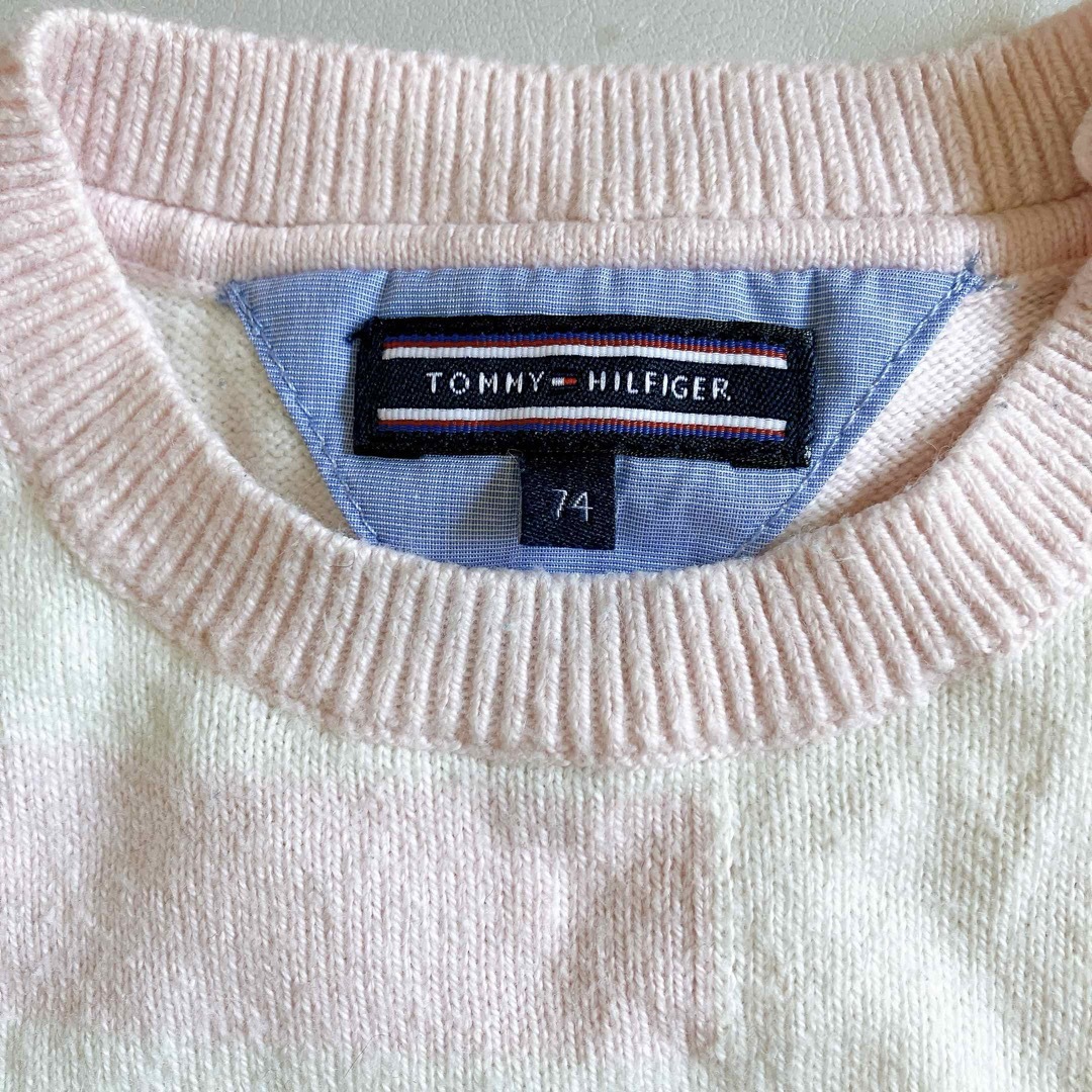 TOMMY HILFIGER(トミーヒルフィガー)のtommy hilfiger トミーヒルフィガー　ニット　ロンパース  74 キッズ/ベビー/マタニティのベビー服(~85cm)(ロンパース)の商品写真