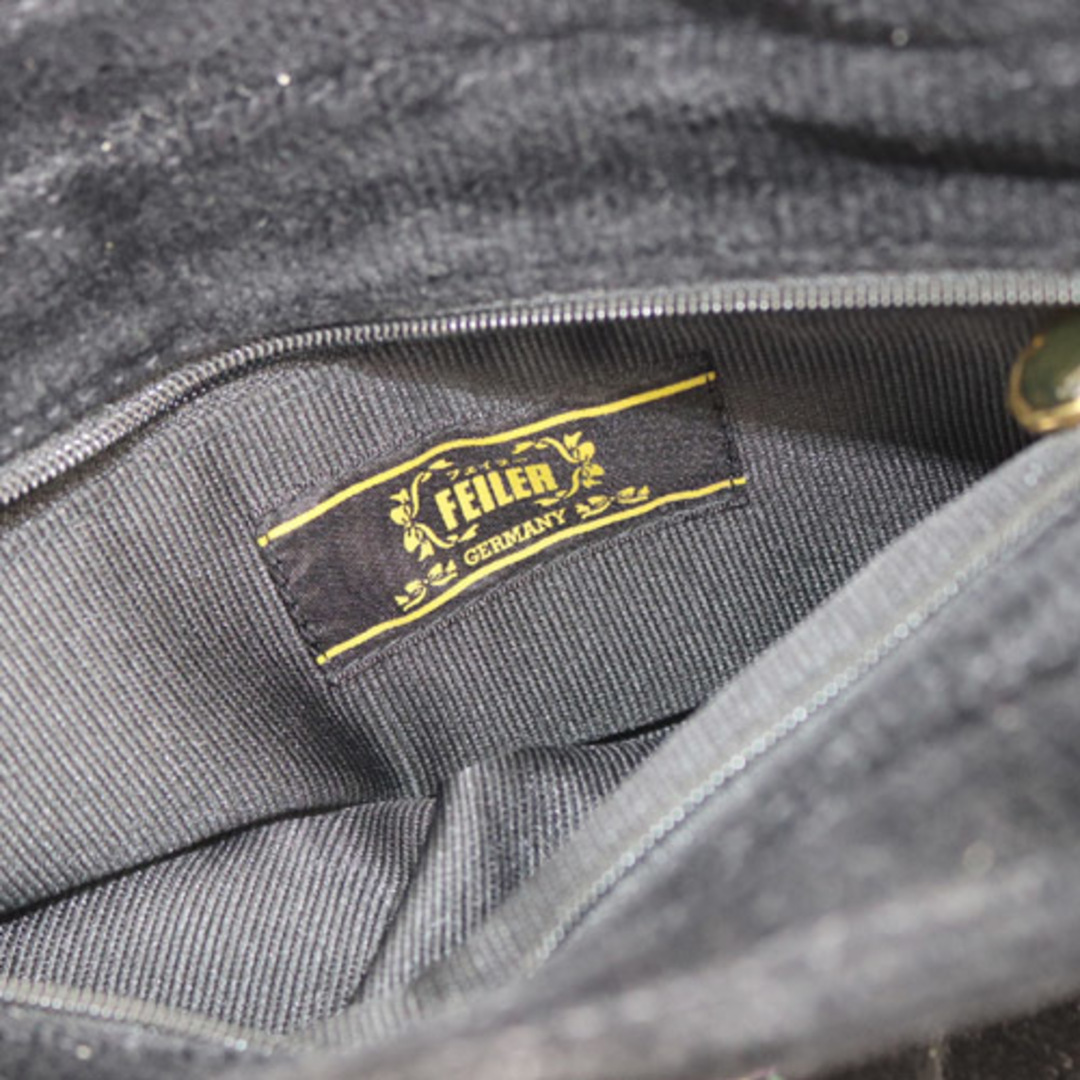 FEILER(フェイラー)のフェイラー ミニバッグ ハンドバッグ フラワー刺繍 黒 メンズのバッグ(その他)の商品写真