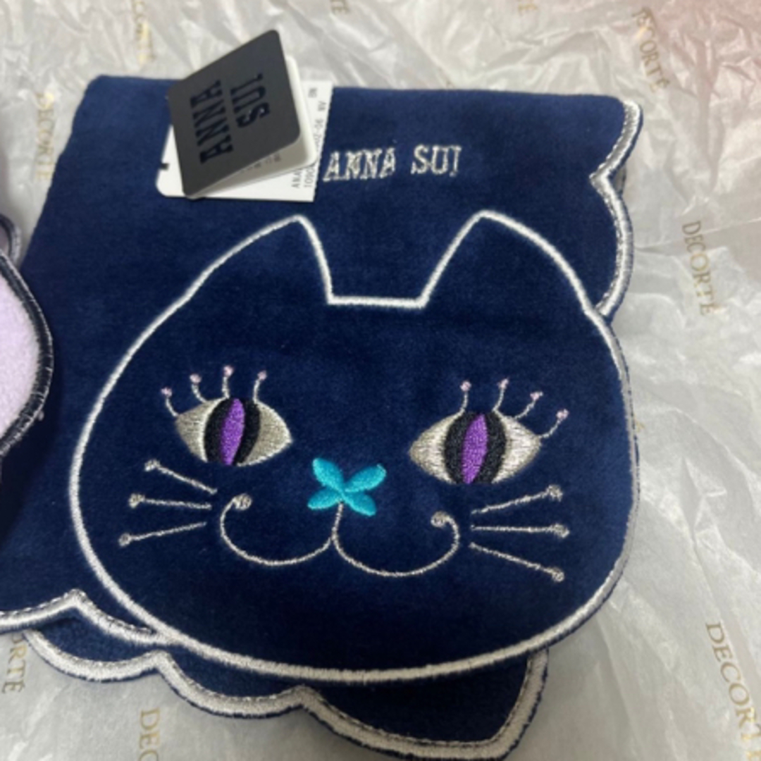 ANNA SUI(アナスイ)のANNA SUI アナスイ 新品 新色 ネコ ねこ cat タオルハンカチ 2枚 レディースのファッション小物(ハンカチ)の商品写真