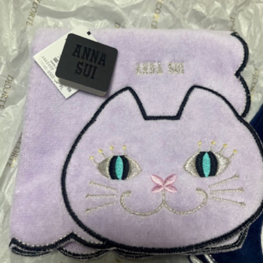 ANNA SUI(アナスイ)のANNA SUI アナスイ 新品 新色 ネコ ねこ cat タオルハンカチ 2枚 レディースのファッション小物(ハンカチ)の商品写真