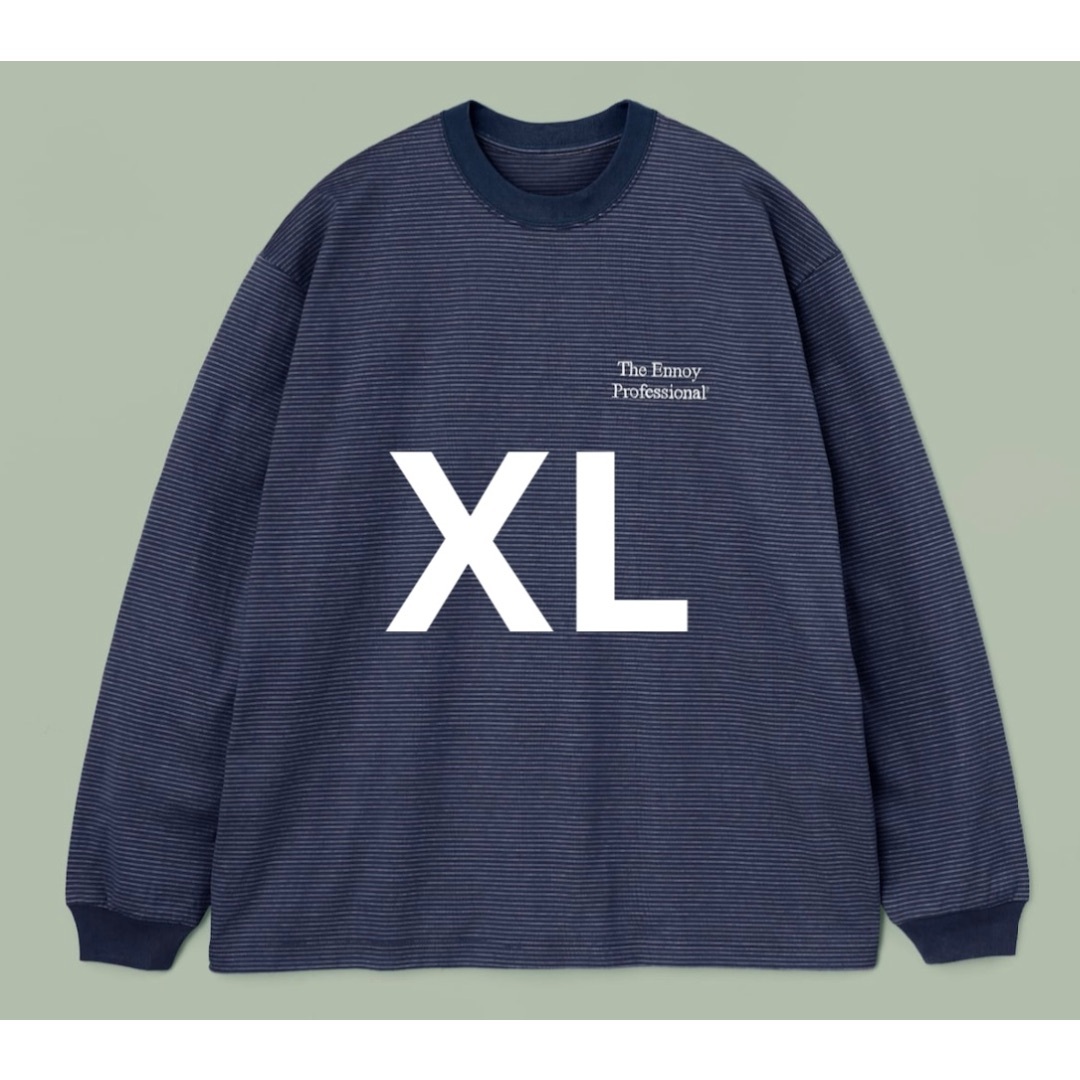 ennoy L/S BORDER T-SHIRTS NAVY × WHITE