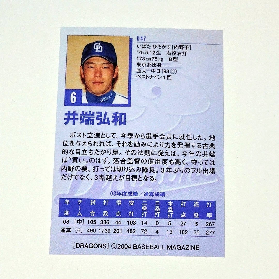 中日ドラゴンズ - ベースボール 井端弘和 中日ドラゴンズ プロ 中日ドラゴンズ - ベースボール 井端弘和 中日ドラゴンズ プロ