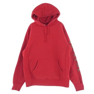 シュプリーム(Supreme)のSupreme シュプリーム パーカー 18AW Gradient Sleeve Hooded Sweatshirt スリーブロゴ プルオーバー スウェット パーカー フーディー レッド系 M【中古】(パーカー)