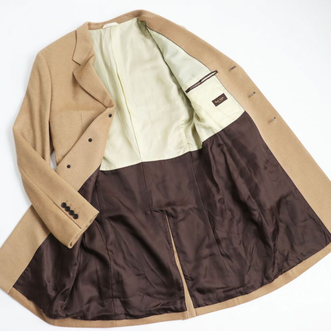 Paul Smith COLLECTION(ポールスミスコレクション)の極美品●Paul Smith COLLECTION ポールスミスコレクション キャメル100％ ヘリンボーン柄 チェスターコート キャメル L 日本製 正規品　q05-st30309-812 レディースのジャケット/アウター(チェスターコート)の商品写真