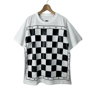 エムエムシックス(MM6)のMM6 22SS チェス盤柄 オーバーサイズ Tシャツ S 白 ホワイト (Tシャツ(半袖/袖なし))