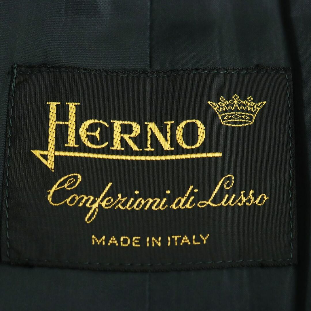 HERNO(ヘルノ)の美品●希少 HERNO ヘルノ ヴィンテージ ウール系 裏地総柄 ロング丈 オーバーシルエットコート/ステンカラーコート ブラック 48 イタリア製 メンズのジャケット/アウター(ステンカラーコート)の商品写真