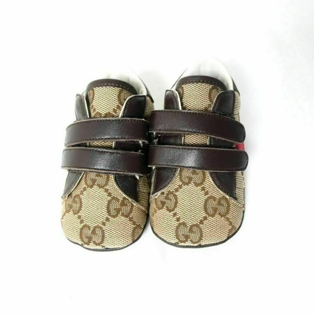 Gucci(グッチ)の極美品 GUCCI GGキャンバス ベルクロ ローカット ファーストシューズ キッズ/ベビー/マタニティのベビー靴/シューズ(~14cm)(スニーカー)の商品写真