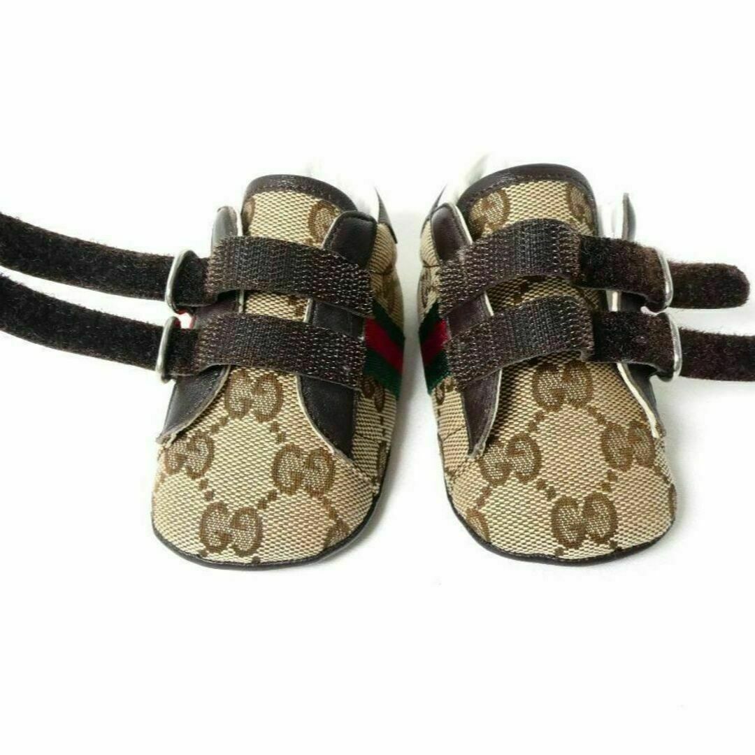 Gucci(グッチ)の極美品 GUCCI GGキャンバス ベルクロ ローカット ファーストシューズ キッズ/ベビー/マタニティのベビー靴/シューズ(~14cm)(スニーカー)の商品写真