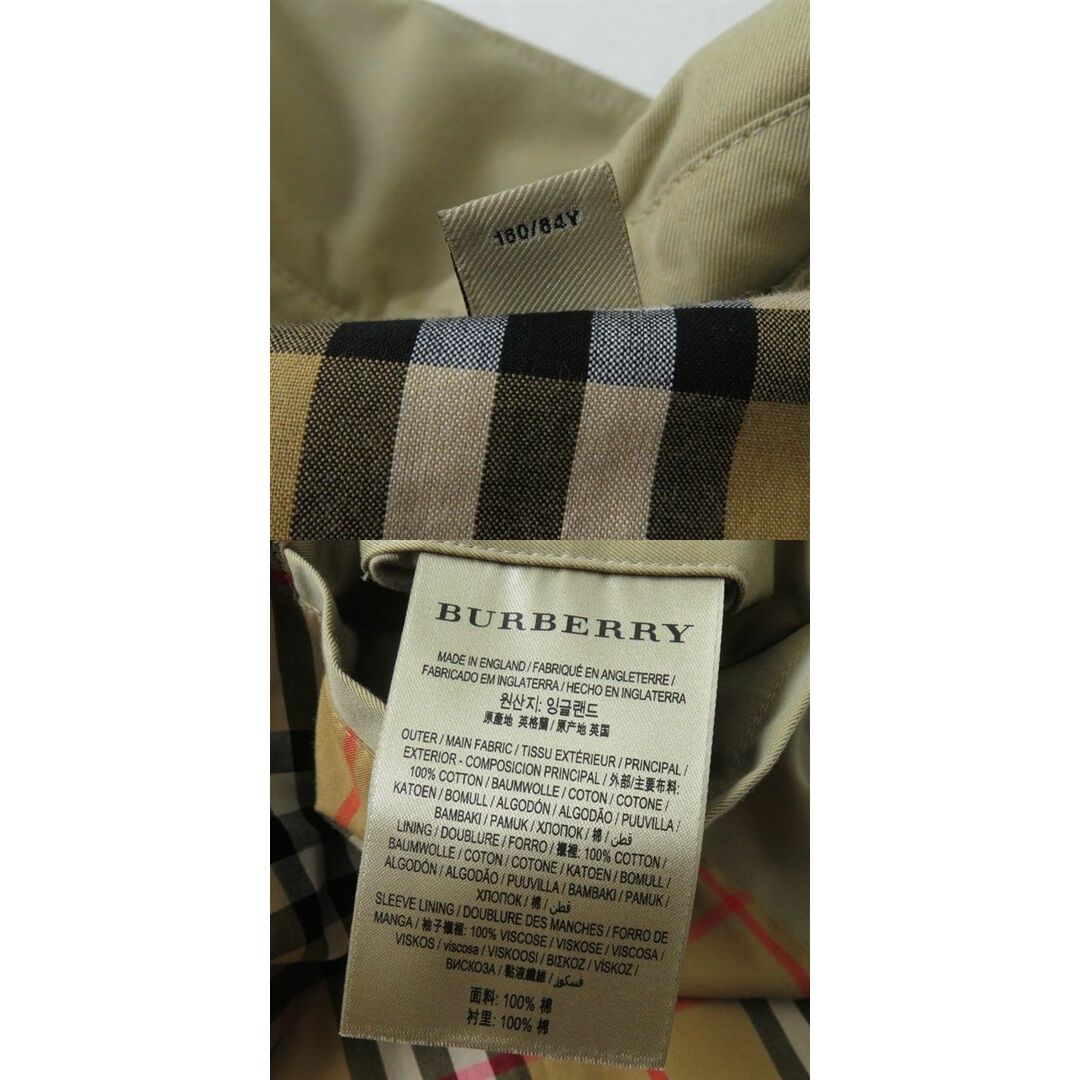 BURBERRY(バーバリー)の良品◇国内正規品 BURBERRY バーバリー イングランド製 裏地チェック柄 ロゴボタン・ベルト付 トレンチコート ベージュ 44 レディース 冬物 レディースのジャケット/アウター(トレンチコート)の商品写真