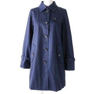 ブルーレーベルクレストブリッジ(BLUE LABEL CRESTBRIDGE)の美品◇正規品 ブルーレーベルクレストブリッジ 裏地チェック柄 ロゴボタン・ウールライナー付 トレンチ風 ロングコート 38 ネイビー 紺(その他)