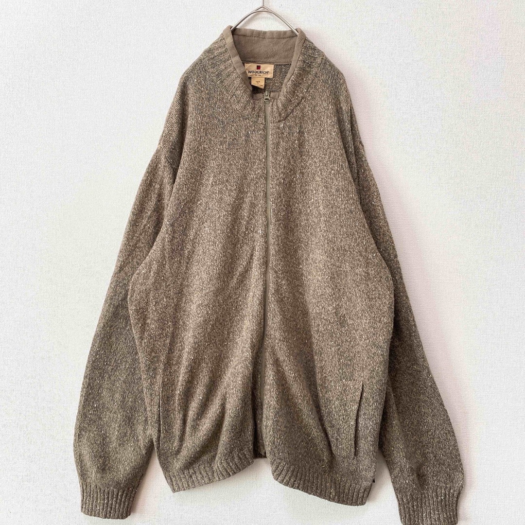 WOOLRICH(ウールリッチ)のウールリッチ　ニット　セーター　ドライバーズニット　フルジップ　男女兼用　XL メンズのトップス(ニット/セーター)の商品写真