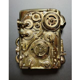 新品未使用　ジッポ　スチームパンク　ゴールド　ドクロ　zippo armor(タバコグッズ)