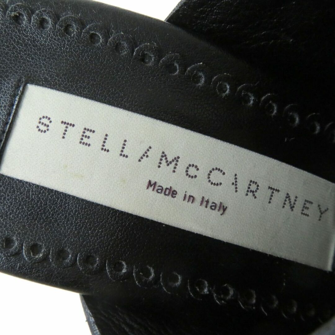 Stella McCartney(ステラマッカートニー)の極美品☆Stella McCartney ステラマッカートニー オープントゥ チャンキーヒール レザー/ウッド サンダル ブラック 36 伊製 箱・保存袋付き レディースの靴/シューズ(サンダル)の商品写真