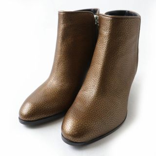 GIUZEPPE ZANOTTI - 未使用品☆GIUSEPPE ZANOTTI ジュゼッペザノッティ サイドジップ レザーショートブーツ/アンクルブーツ ブラウン 36 伊製 箱・保存袋付き