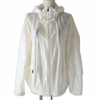 モンクレール(MONCLER)の極美品☆正規品 MONCLER モンクレール 23SS PARTIE ロゴワッペン付 フード付き ZIP UP ブルゾン ホワイト 2 レディース イタリア製(ブルゾン)