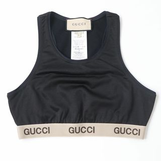 グッチ(Gucci)の未使用品☆正規品 GUCCI グッチ 672401 ロゴ入り タンクトップ トップス/ブラトップ ブラック 黒 XS レディース イタリア製(タンクトップ)