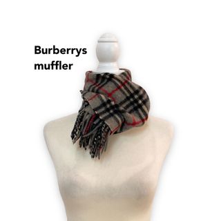 バーバリー(BURBERRY)のBurberrys バーバリーズ　マフラー　ストール　ノバチェック　ウール　灰色(マフラー/ショール)