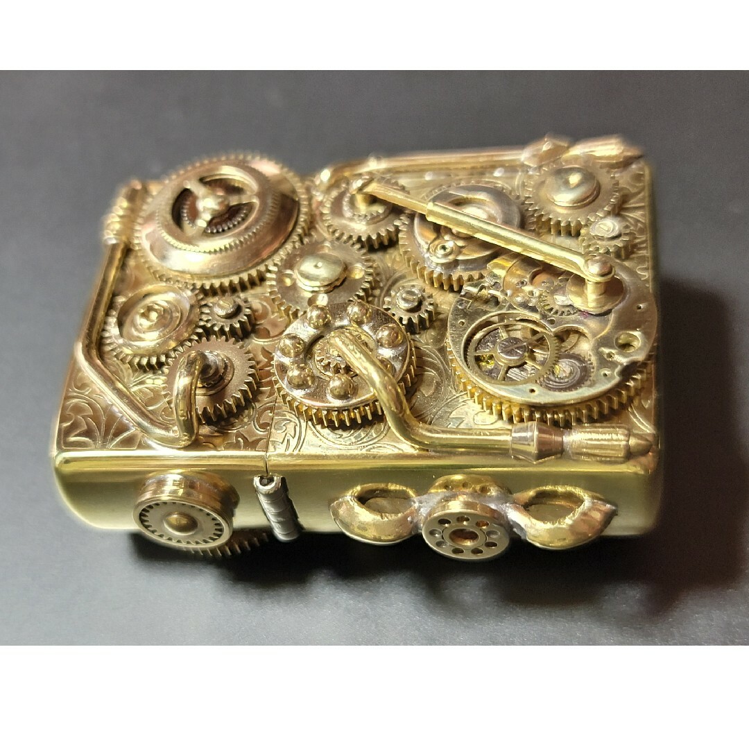 新品未使用 ジッポ スチームパンク ゴールド 模様入り zippo 新品未使用 ジッポ スチームパンク ゴールド 模様入り zippo