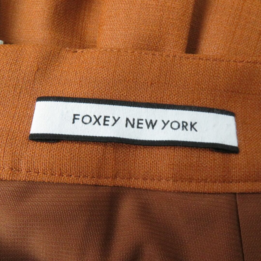 FOXEY NEW YORK(フォクシーニューヨーク)の極美品☆正規品 FOXEY NEW YORK 36662 フォクシー ニューヨーク リネンフェイス プリーツ ガウチョパンツ/ボトムス ブラウン 38 レディース レディースのパンツ(その他)の商品写真