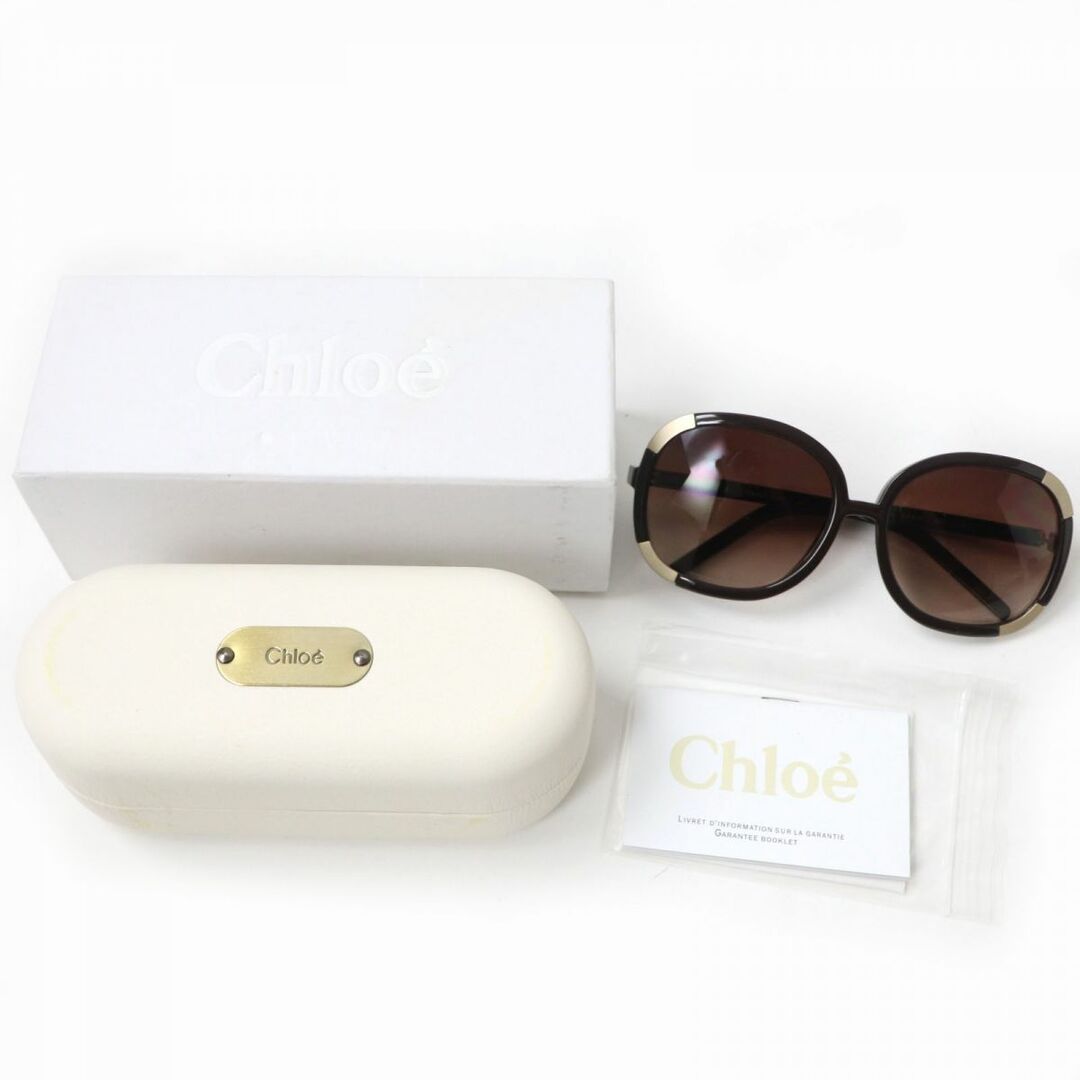 Chloe(クロエ)の美品☆Chloe クロエ CL2119 アジアンフィット バタフライ型 サングラス ブラウン×ゴールド 60□16 -135 伊製 箱・ケース・クロス付き レディースのファッション小物(サングラス/メガネ)の商品写真