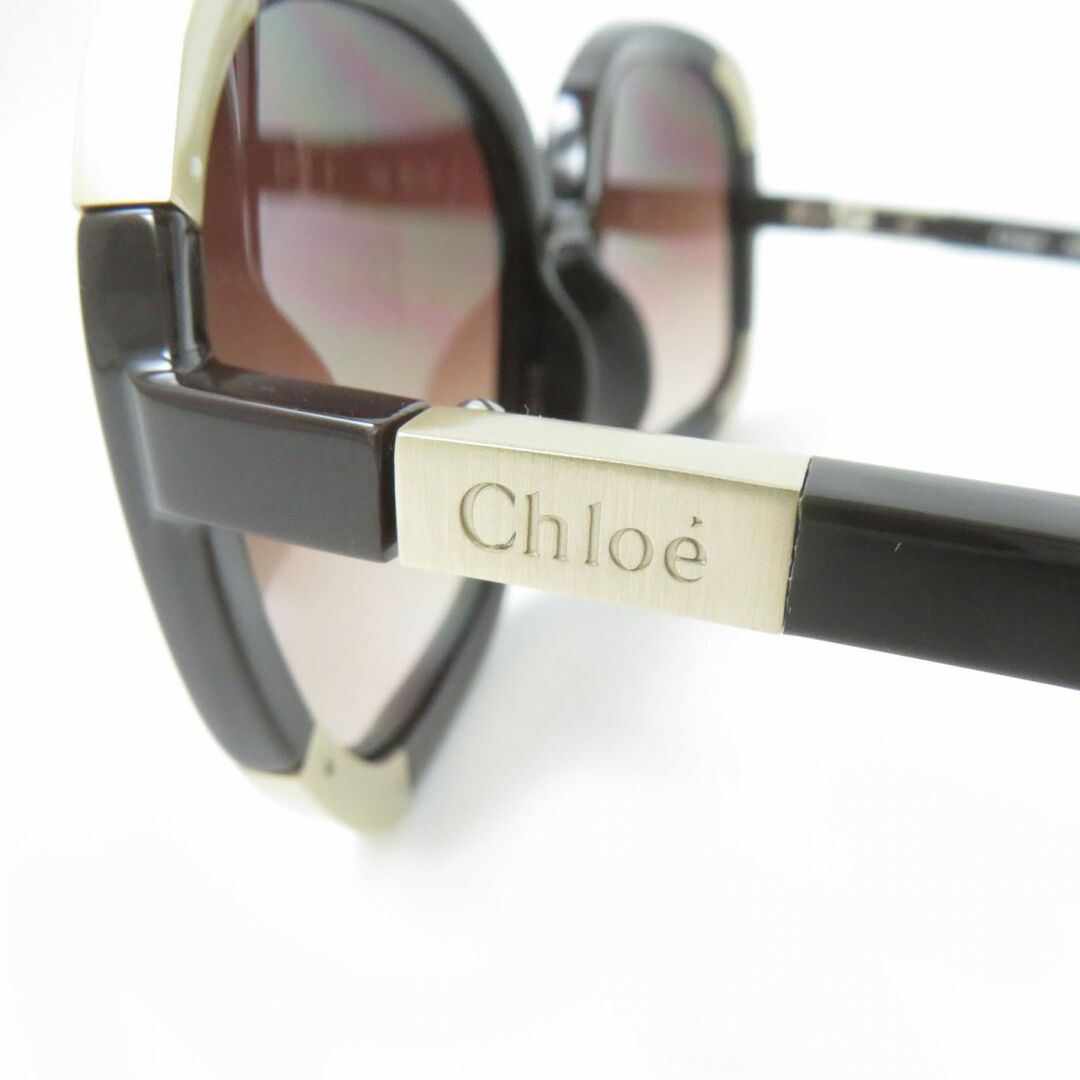 Chloe(クロエ)の美品☆Chloe クロエ CL2119 アジアンフィット バタフライ型 サングラス ブラウン×ゴールド 60□16 -135 伊製 箱・ケース・クロス付き レディースのファッション小物(サングラス/メガネ)の商品写真