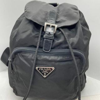 プラダ(PRADA)の62 美品　プラダ　バッグパック　リュック　巾着　ナイロン　白タグ　三角ロゴ(リュック/バックパック)