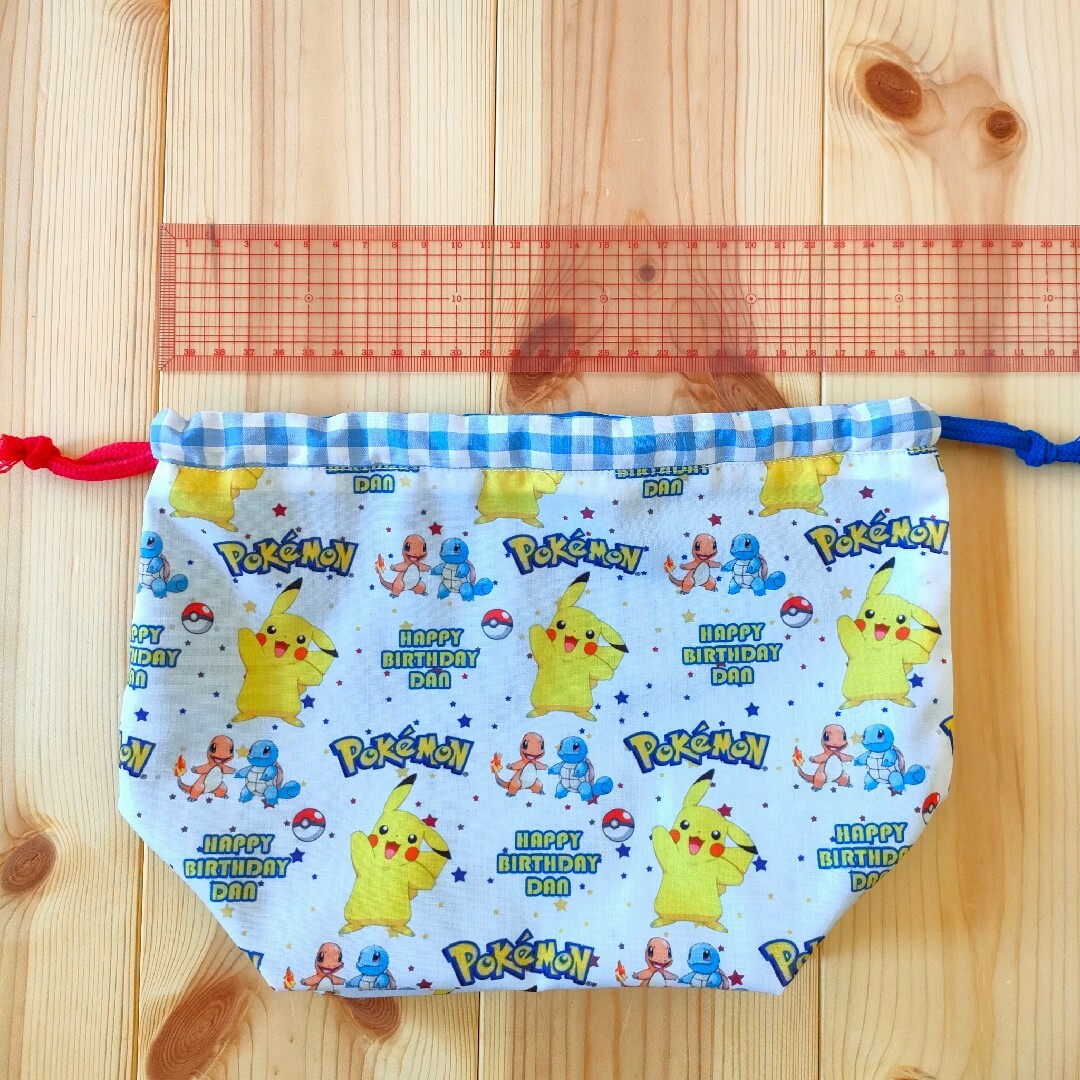 ポケモン(ポケモン)のポケモン☆ピカチュウ！通園通学グッズ、お弁当袋、コップ袋、ランチョンマット キッズ/ベビー/マタニティのこども用バッグ(ランチボックス巾着)の商品写真