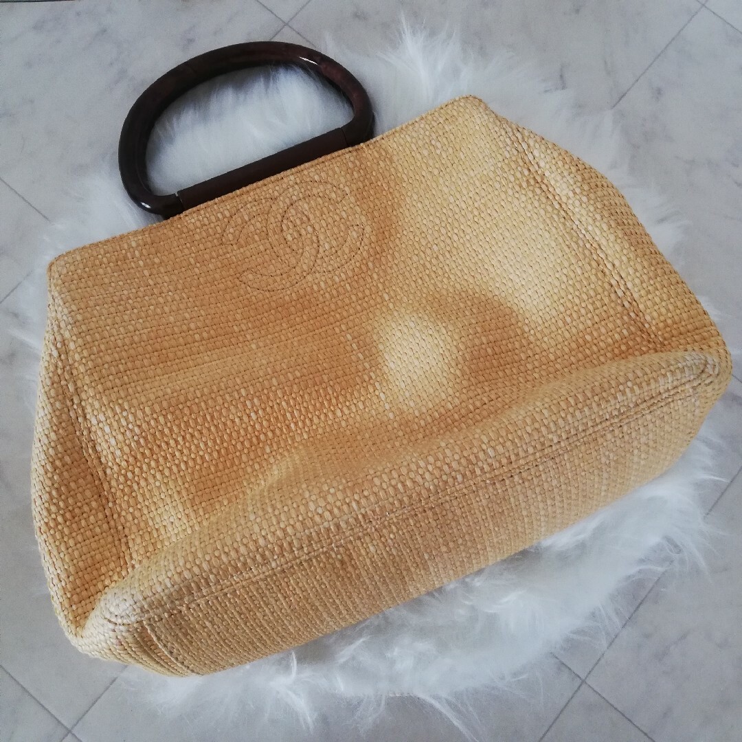 CHANEL(シャネル)のCHANEL シャネル ヴィンテージ ストローバッグ かごバッグ ハンドバッグ レディースのバッグ(かごバッグ/ストローバッグ)の商品写真