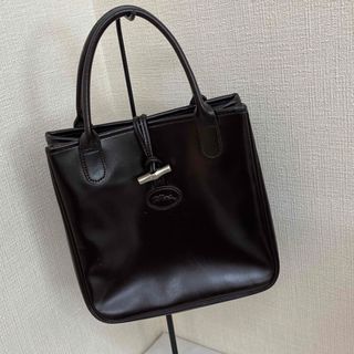 ロンシャン(LONGCHAMP)のロンシャン トートバッグ ブラック ？ダークブラウン？　小さめサイズ　no.78(トートバッグ)