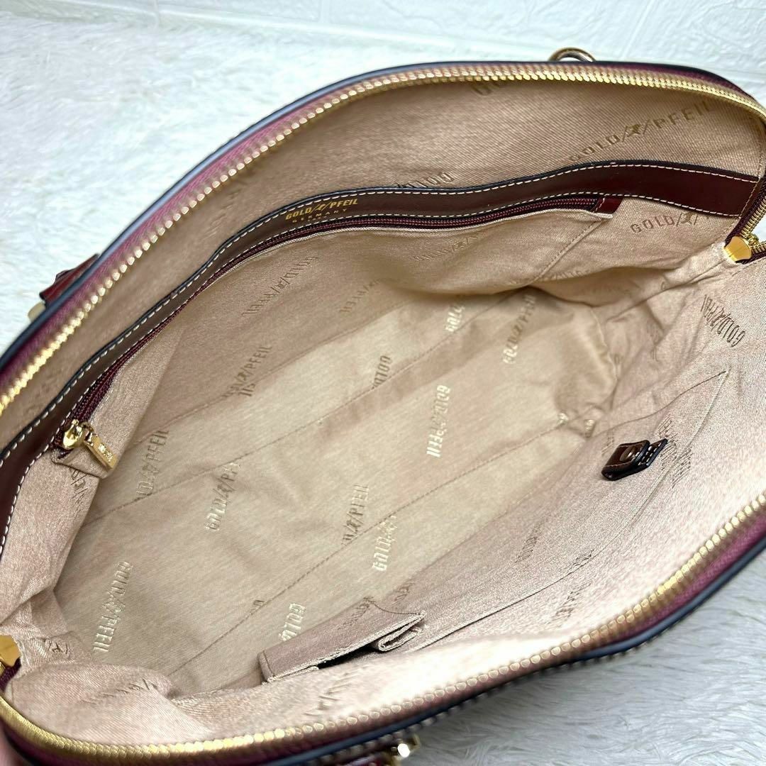 GOLD PFEIL(ゴールドファイル)のゴールドファイル　2wayショルダーバッグ　ハンドバッグ ボリード ボルドー レディースのバッグ(ショルダーバッグ)の商品写真