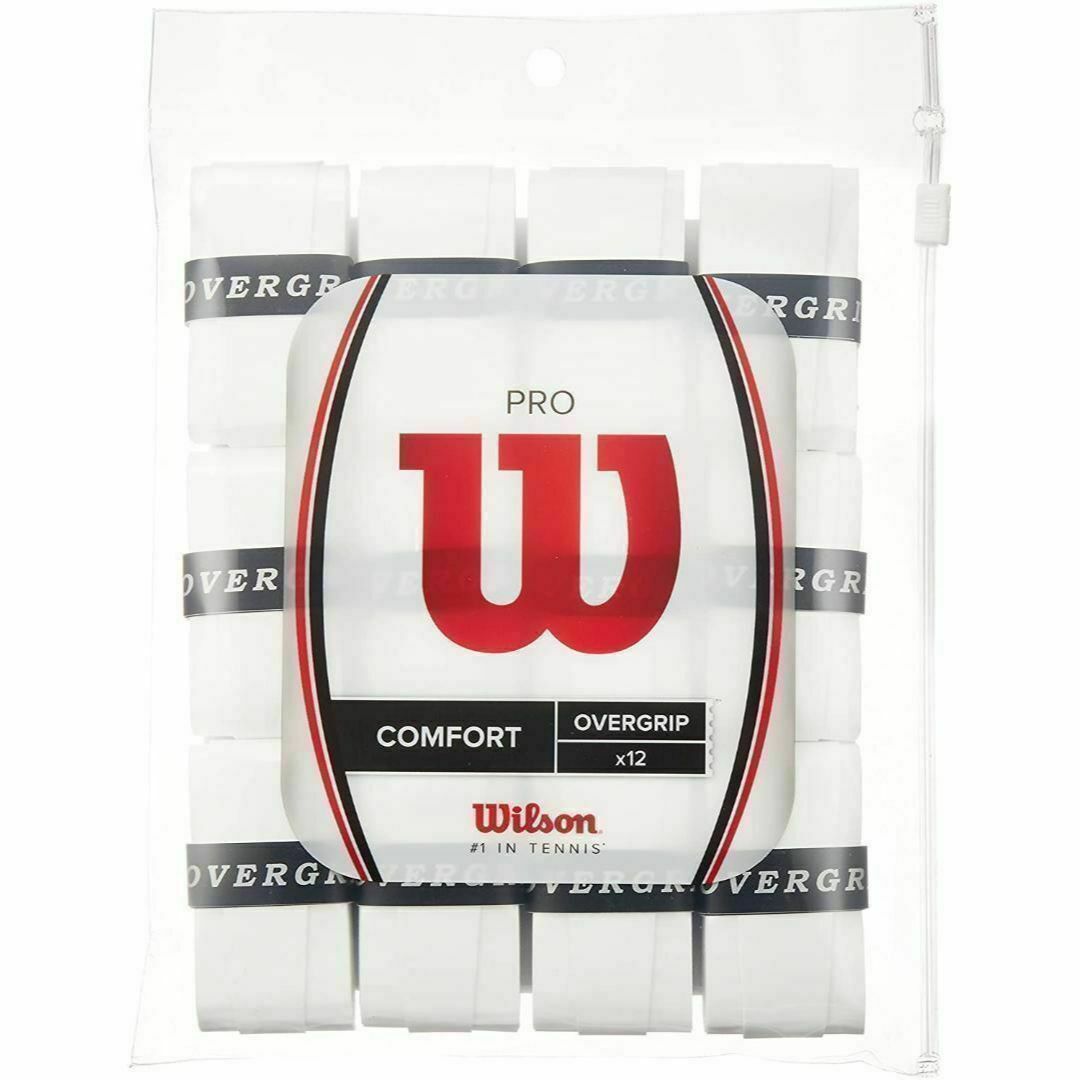 ウイルソン プロオーバーグリップ 12P ホワイト WRZ4022WH スポーツ/アウトドアのテニス(ラケット)の商品写真