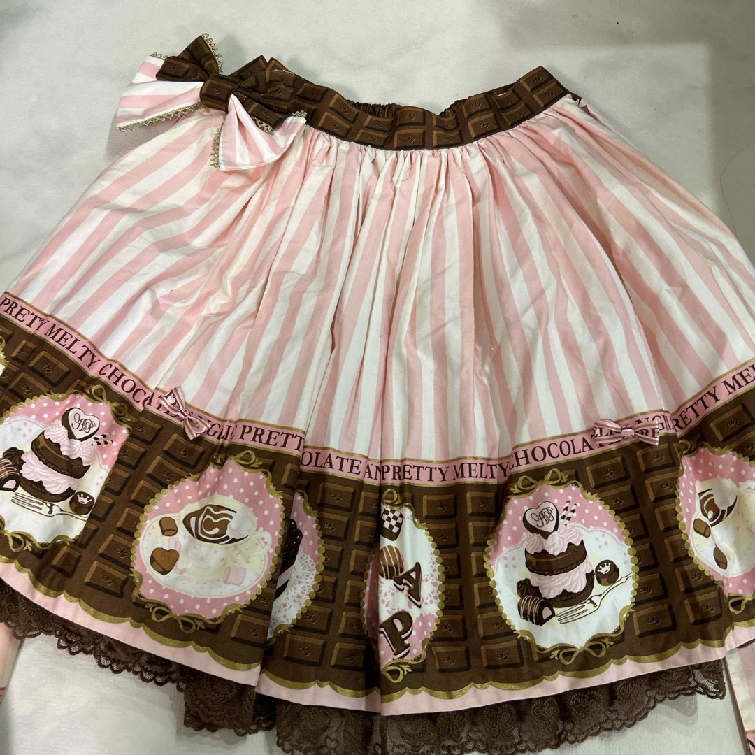 Angelic Pretty(アンジェリックプリティー)のG1 アンジェリックプリティ　melty chocolate スカート  レディースのスカート(ひざ丈スカート)の商品写真