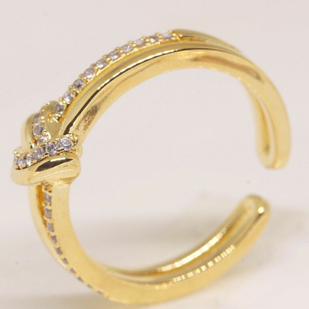 18K 指輪 RGP ゴールド ダイヤ CZ リング gu1479e レディースのアクセサリー(リング(指輪))の商品写真