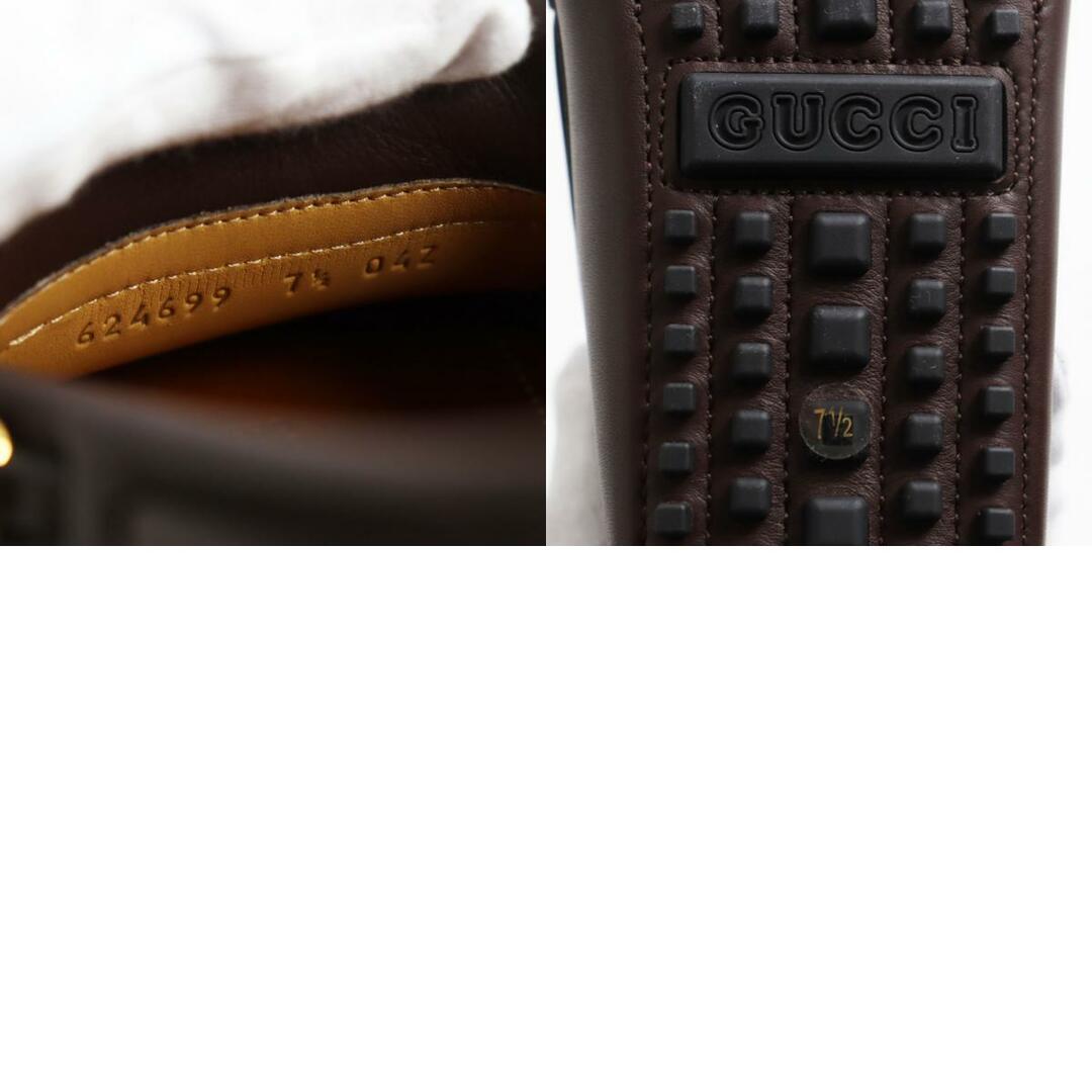 Gucci(グッチ)の未使用品 GUCCI グッチ 624699 レザー インターロッキングG タッセル ドライビングシューズ ローファー ブラウン 7.5 保存袋付き イタリア製 メンズ メンズの靴/シューズ(スリッポン/モカシン)の商品写真
