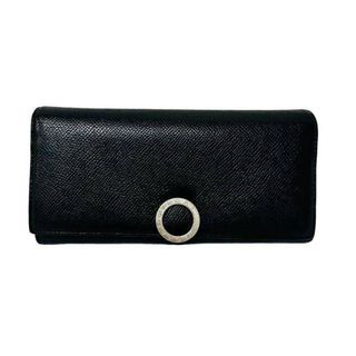 BVLGARI ブルガリ ロングウォレット 二つ折り長財布 289381 ロゴクリップ レザー やや金具カタ有 【中古】 42402R2