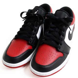 ナイキ(NIKE)の未使用品 NIKE ナイキ 553558 612 AIR JORDAN 1 LOW/エアジョーダン1 ブレッドトゥ レザー スニーカー ブラック×レッド×ホワイト 27 箱・タグ付き メンズ(スニーカー)