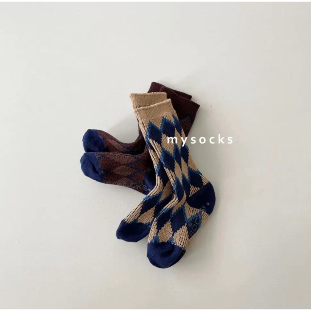 【新品未使用】my socks 2枚1セット　韓国子供服 キッズ/ベビー/マタニティのこども用ファッション小物(靴下/タイツ)の商品写真