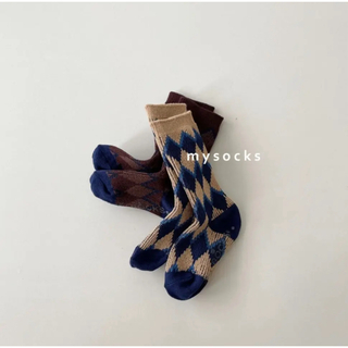 【新品未使用】my socks 2枚1セット　韓国子供服(靴下/タイツ)