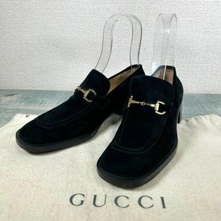 Gucci - 超美品 GUCCI ホースビット ヒールローファー 7 1/2 B ゴールド金具