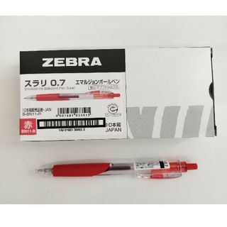 ゼブラ(ZEBRA)の[新品]ゼブラ スラリ0.7mm 赤 エマルジョンボールペン 10本(ペン/マーカー)