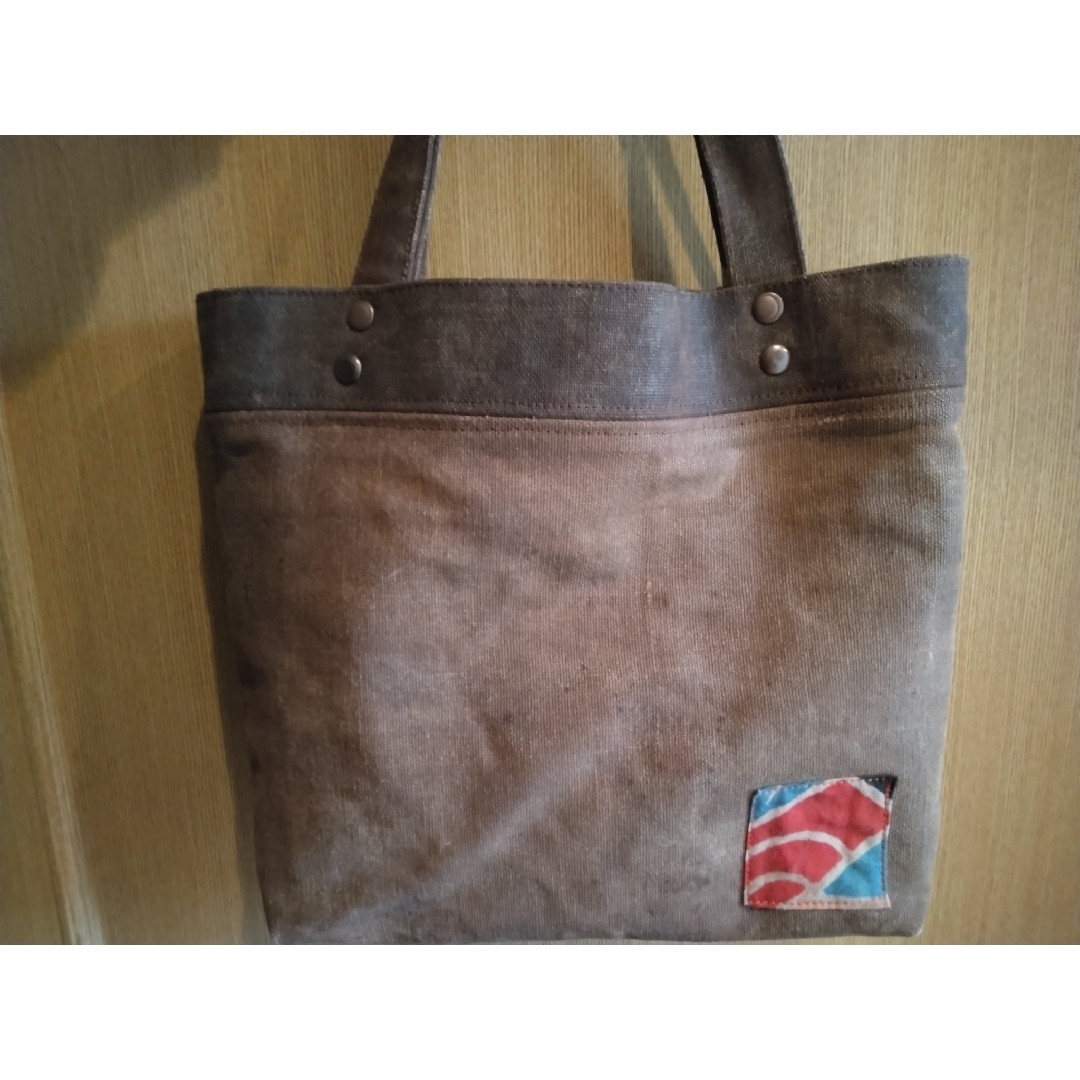 レトロ酒袋トートバッグ ハンドメイドのファッション小物(バッグ)の商品写真