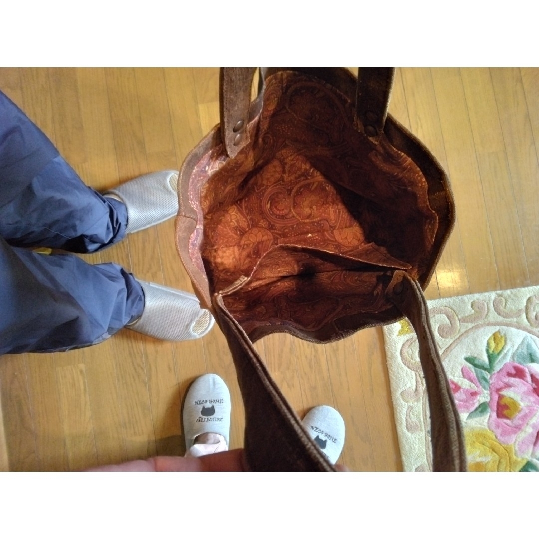 レトロ酒袋トートバッグ ハンドメイドのファッション小物(バッグ)の商品写真
