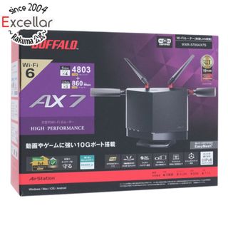 バッファロー(Buffalo)のBUFFALO　無線LANルータ　AirStation WXR-5700AX7S　ブラック 元箱あり(PC周辺機器)