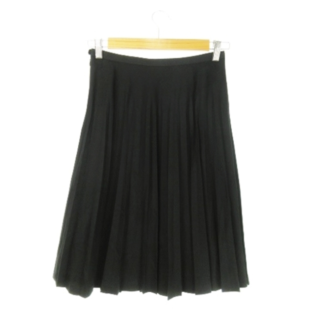 UNTITLED(アンタイトル)のアンタイトル スカート プリーツ ミモレ ウール エンブレムボタン 1 黒 レディースのスカート(ロングスカート)の商品写真