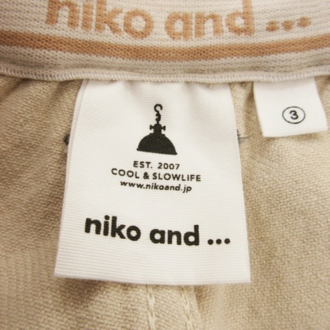 niko and...(ニコアンド)のニコアンド パンツ デニム ワイド ハイウエスト ウエストゴム 3  ベージュ レディースのパンツ(デニム/ジーンズ)の商品写真