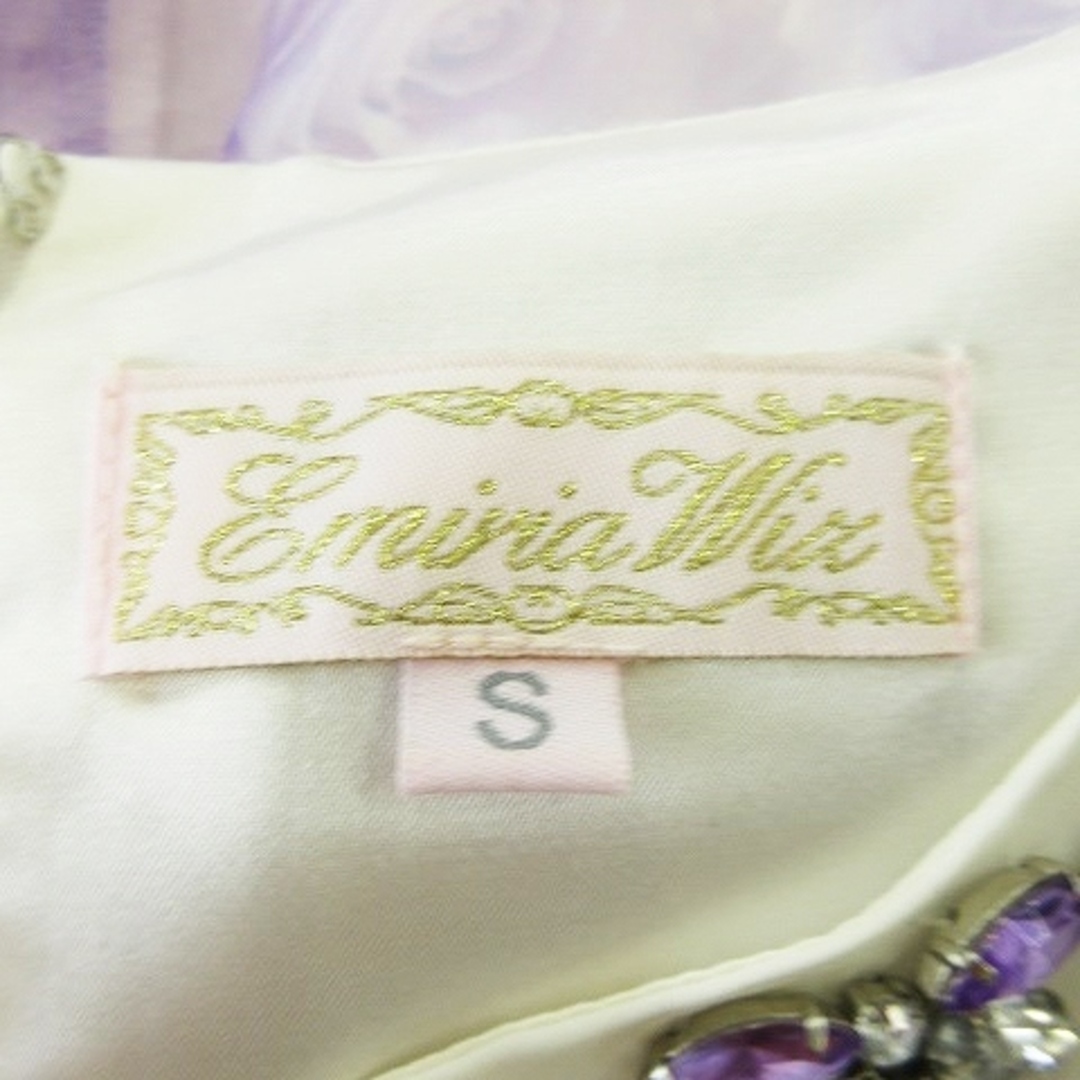 EmiriaWiz(エミリアウィズ)のエミリアウィズ ワンピース ドッキング ミニ 半袖 ビジュー ローズ S 紫 レディースのワンピース(ミニワンピース)の商品写真