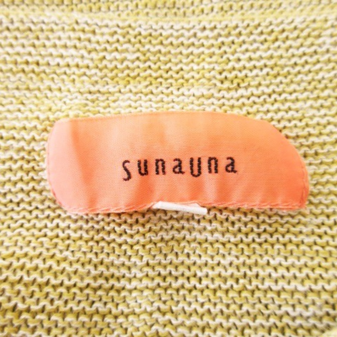 SunaUna(スーナウーナ)のスーナウーナ ニット セーター サマー 五分袖 麻混 さっくり 杢 38 黄 レディースのトップス(ニット/セーター)の商品写真