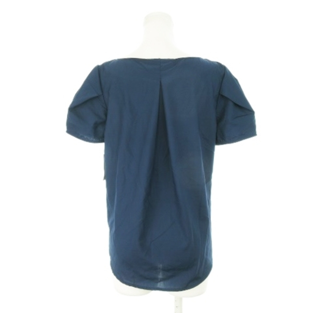 Rope' Picnic(ロペピクニック)のロペピクニック ブラウス 半袖 ボリューム袖 袖コン タック 38 紺 レディースのトップス(シャツ/ブラウス(半袖/袖なし))の商品写真