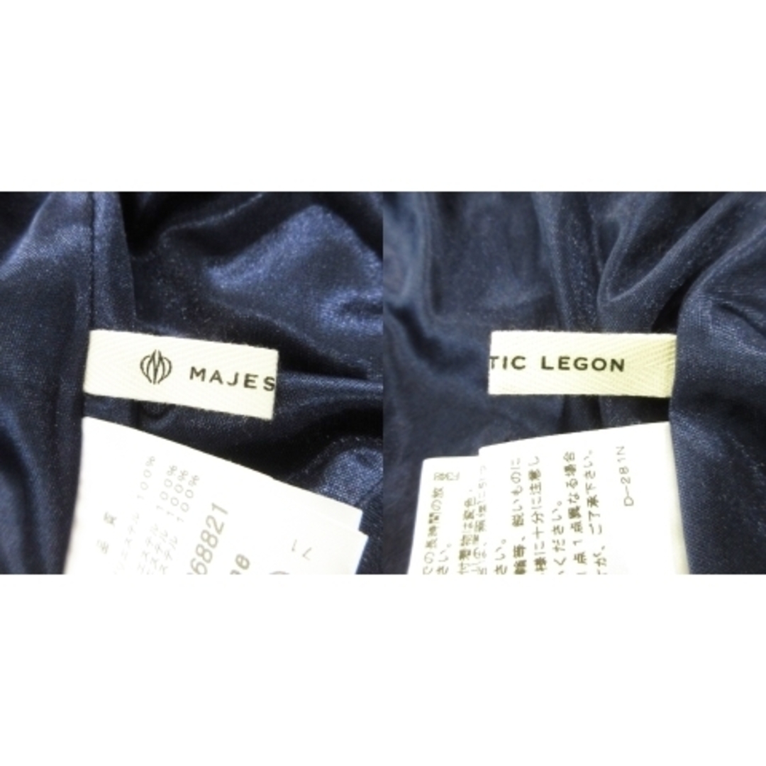 MAJESTIC LEGON(マジェスティックレゴン)のマジェスティックレゴン ワンピース ミニ オフショル 半袖 スカラップ F 紺 レディースのワンピース(ミニワンピース)の商品写真