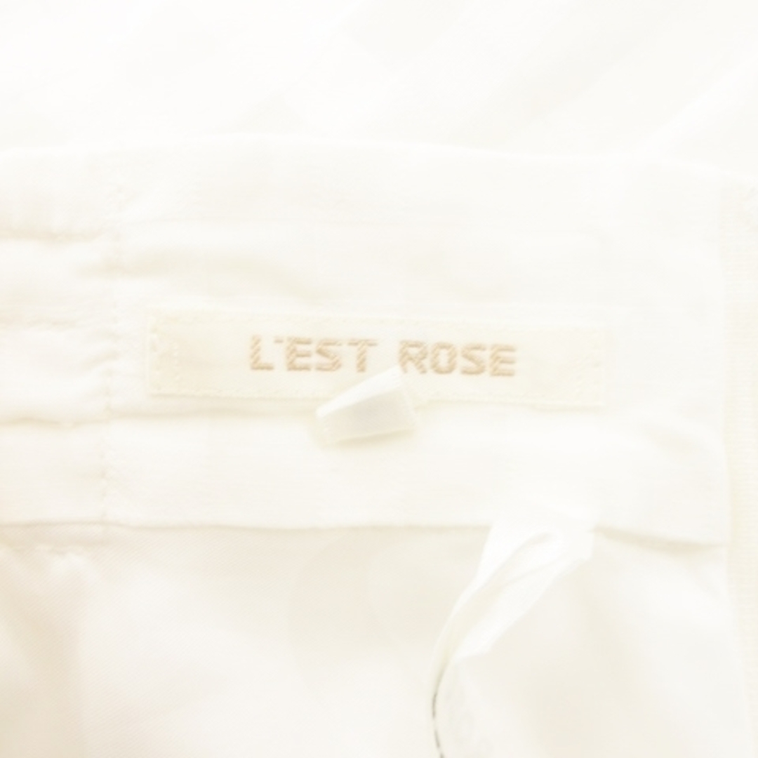 L'EST ROSE(レストローズ)のレストローズ スカート フレア ひざ丈 エアリー チェック レース MT 白 レディースのスカート(ひざ丈スカート)の商品写真